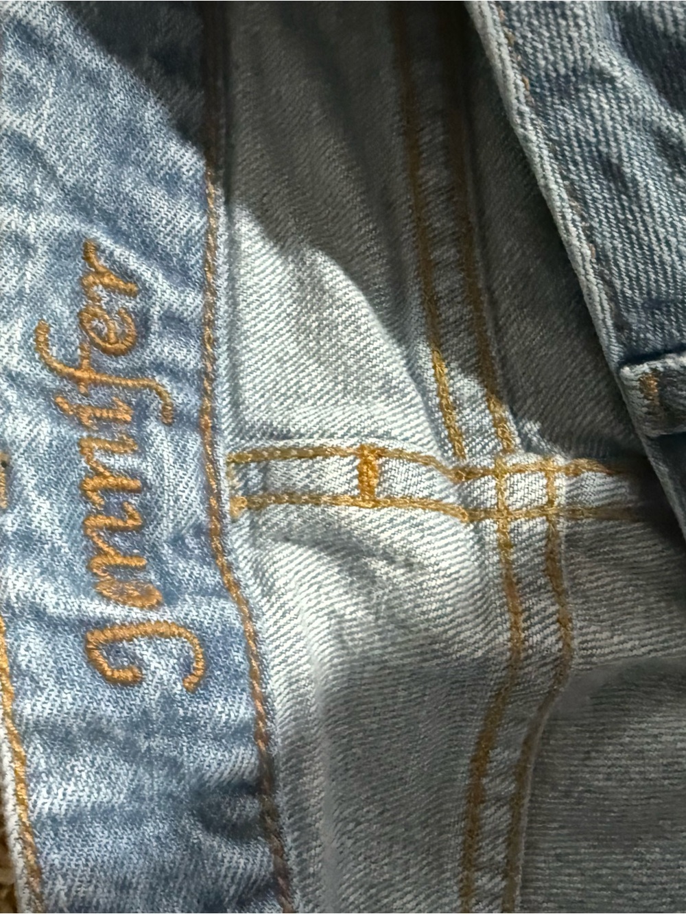 Light Blue Denim Women’s Jeans with Embroidered Waistband